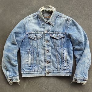 Vtg 80's Levi's Blanket Lined Denim Trucket Jacket Made USA 70506 0316 Size 40